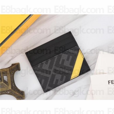 fendi Gray fabric Diagonal card holder 