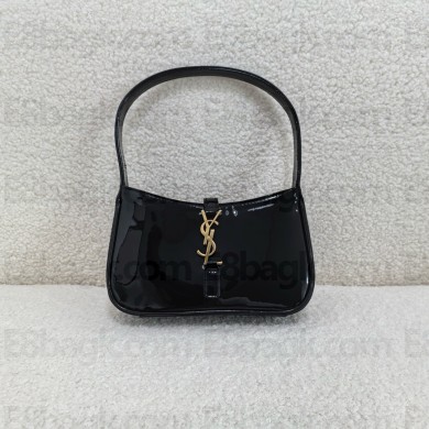 saint laurent mini le 5 à 7 in patent leather black 2024(original quality)
