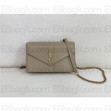 saint laurent mini envelope in sheepskin GREYISH BROWN 2024(original quality)