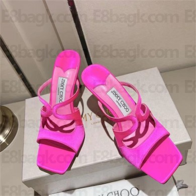 Jimmy Choo Anise 85 satin mules rosy 2023