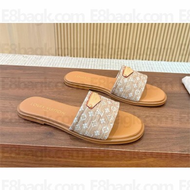 Louis Vuitton Monogram raffia Lily Flat Mule beige 2025