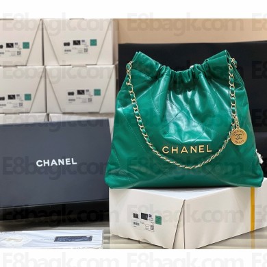 CHANEL Calfskin 22 medium Handbag AS3261 GREEN 2022(ORIGINAL QUALITY)