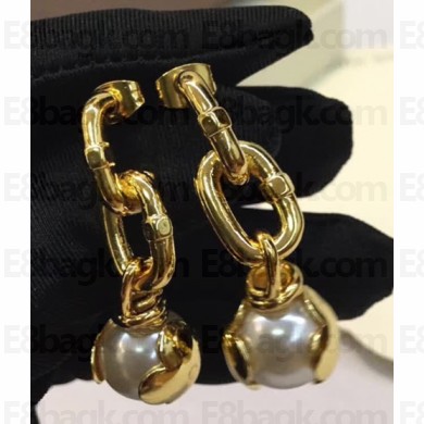 Louis Vuitton Knotty Pearls Earrings M63169 Gold 2018