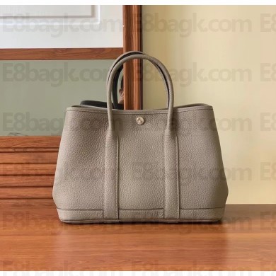Hermes small Garden Party bag in original togo leather elephant gray