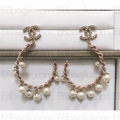 Chanel Earrings A58223 Gold/Pearly White/Pink 2018