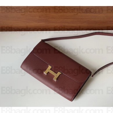 Hermes constance to go bag in epsom leather burgundy