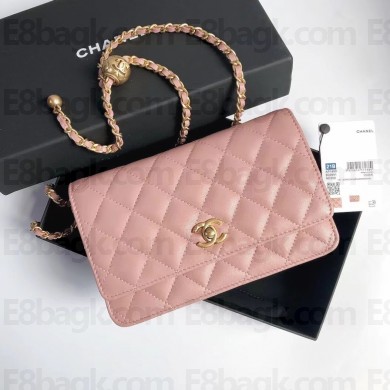 Chanel Gold-Tone Metal WOC Bag AP1450 pink 2022