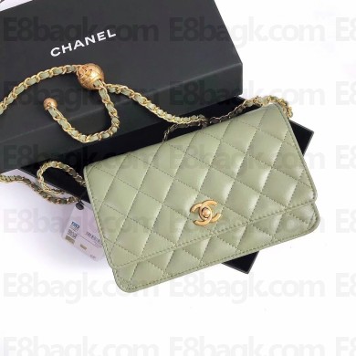 Chanel Gold-Tone Metal WOC Bag AP1450 army green 2022