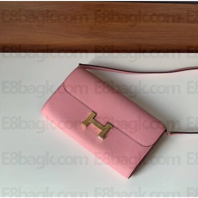 Hermes constance to go bag in epsom leather pink