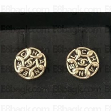 Chanel CC Stud Earrings A97611 Gold/Black 2018