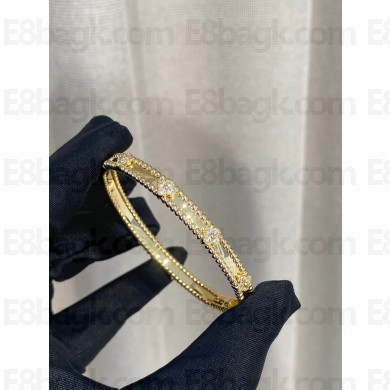 Van Cleef & Arpels Perlée sweet clovers bracelet silver