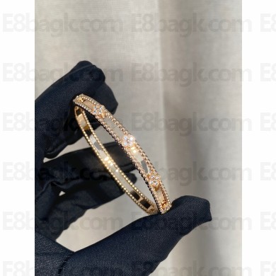 Van Cleef & Arpels Perlée sweet clovers bracelet pink gold