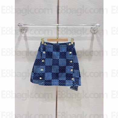 LOUIS VUITTON Damier Denim Mini Skirt 1AFMQU 2024