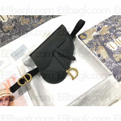 Dior black grained leather Saddle Belt Pouch 2022