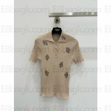 fendi Brown jersey polo shirt 2025