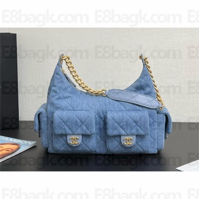 CHANEL Large Hobo Bag IN WASHED DENIM BLUE AS5339 2025