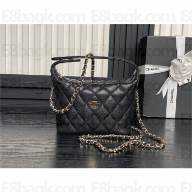 chanel black BUCKET BAG in grained leather AP4386 2025