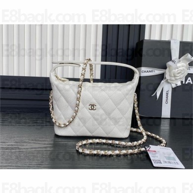 chanel white BUCKET BAG in grained leather AP4386 2025