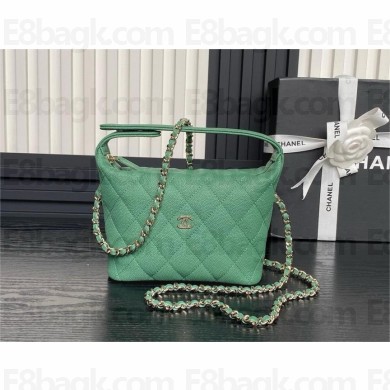 chanel green BUCKET BAG in grained leather AP4386 2025