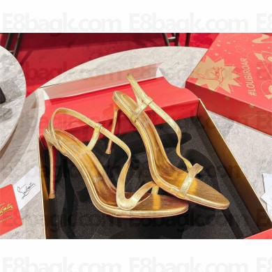 Christian Louboutin Rosalie Psychic 100mm Patent Leather Sandals gold 2023
