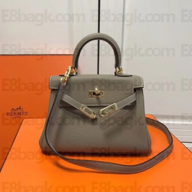 Hermes mini kelly 20 bag camel in clemence leather with golden hardware