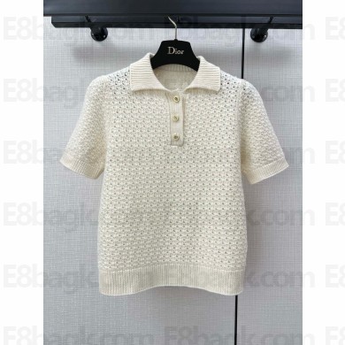 dior white Macrocannage Polo Shirt 2024