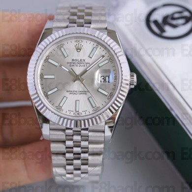 rolex datejust watch 41mm silver