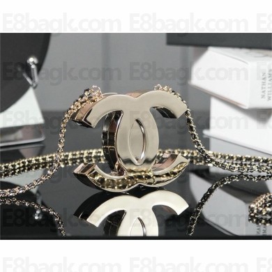 CHANEL gold & White LONG NECKLACE ABE814 2025