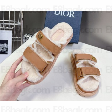 Dior Dioract Slippers leather Goatskin  beige 2024