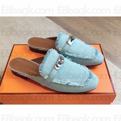 Hermes Buckle Oz  Mules Shoes fringed H canvas  02 2024 