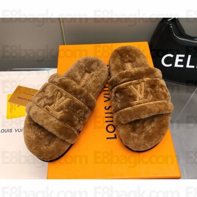 Louis Vuitton Shearling Comfort Mules brown 2024