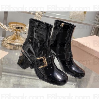 Miu Miu black Patent leather booties 5T799D 2023