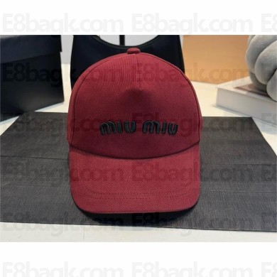 MIU MIU logo-embroidered baseball cap burgundy 2024