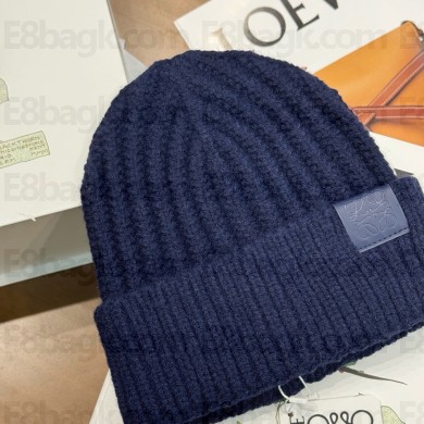 Loewe Knit Beanie navy blue 2024
