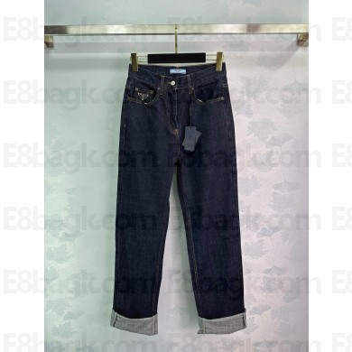 PRADA NAVY Wide, selvedge denim jeans GFP515 2024 