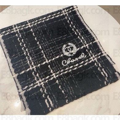 Chanel sheep wool Scarf 32*186cm black 2024