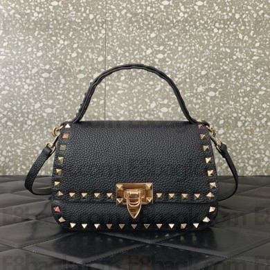 Valentino Garavani Small Rockstud Top Handle Bag black 2024