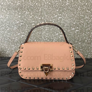 Valentino Garavani Small Rockstud Top Handle Bag nude pink 2024