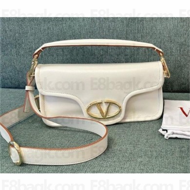 VALENTINO VLOGO 1960 NAPPA LEATHER SHOULDER BAG WHITE 2024
