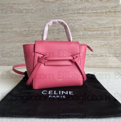 Celine mini belt pico Bag in grained calfskin rouge 2024