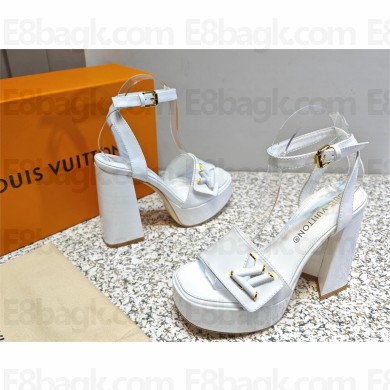 Louis Vuitton PLATFORM 12 cm heel 9.5 cm Shake Platform Sandal white 2023