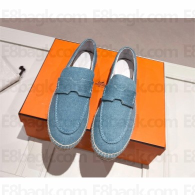 hermes blue denim goatskin Trip espadrilles 2023