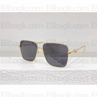 JIMMY CHOO PUA DARK GREY/Pale Gold Square Sunglasses with Crystals 2025