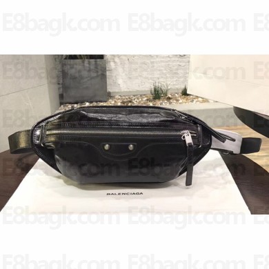 Balenciaga Neo Lift Paper Zip-Around Belt Waist Bag Black 2018