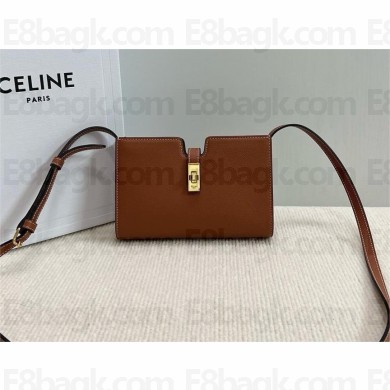 CELINE 16 STRAP POCHETTE in SUPPLE CALFSKIN Tan 2024