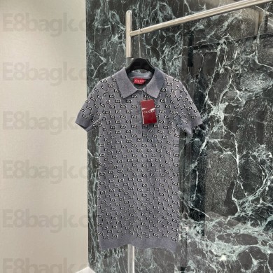 Gucci Wool jacquard polo dress with GG Shadow  ‎800367 grey 2024 