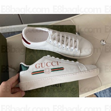 Gucci Ace Leather Low-Top Lovers logo printed Sneakers 2021
