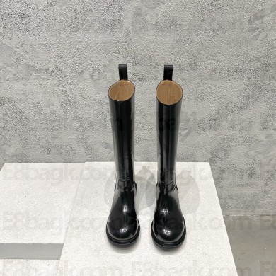 bottega veneta Brushed leather knee-high boots black 2023