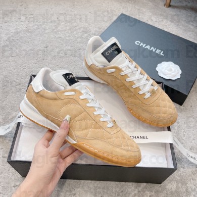 chanel beige Suede Kidskin sneakers G45335 2023