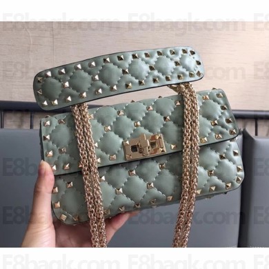 Valentino Rockstud Spike Chain Shoulder Bag Light Blue 2018